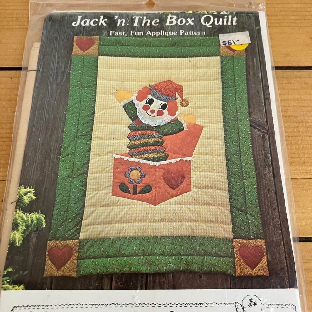 Jack n the Box Applique Quilt Sewing Pattern Gingham Goose GGP004 New Vintage